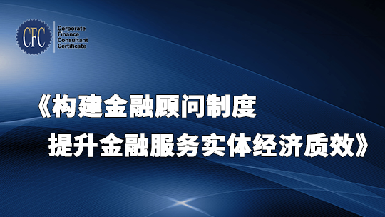 构建金融顾问制度 提升金融服务实体经济质效