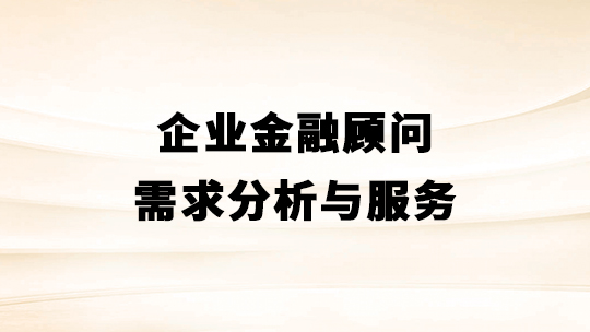 企业金融顾问需求分析与服务